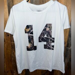 White Graphic T-Shirt with Number 14